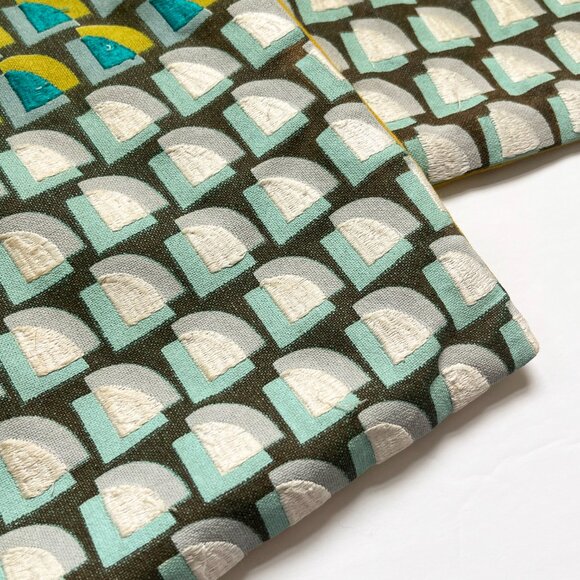 Set of 2: WEST ELM Avant Garde Pillow Cover, Blue/Yellow/Multi - Picture 9 of 12